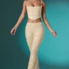 Fallon Petite Embellished Lace Low Rise Trousers in Ivory