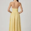 Farrah Modal Broderie Anglaise Halterneck Midaxi Dress in Lemon Yellow