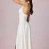 Farrah Modal Broderie Anglaise Halterneck Midaxi Dress in White