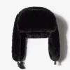 Faux-Fur Trapper Hat in Black