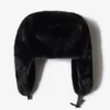 Faux-Fur Trapper Hat in Black