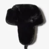 Faux-Fur Trapper Hat in Black