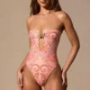 Faye Cut-Out Bandeau Swimsuit in Paisley Print