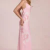 Fioren Chiffon Maxi Dress in Pink Floral Print