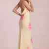 Fioren Chiffon Maxi Dress in Yellow Floral Print