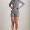 FlexiRib Cropped Jacket in Grey Melange