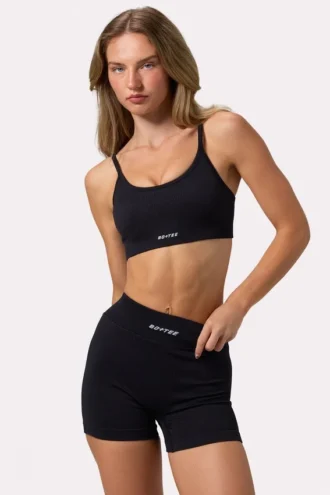 FlexiRib Mini Shorts in Black
