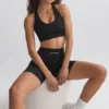 FlexiRib Racerback Sports Bra in Black