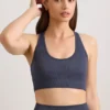 FlexiRib Racerback Sports Bra in Indigo Slate