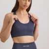 FlexiRib Racerback Sports Bra in Indigo Slate