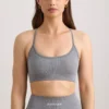 FlexiRib Scoop Neck Sports Bra in Grey Melange