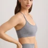 FlexiRib Scoop Neck Sports Bra in Grey Melange