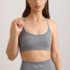 FlexiRib Scoop Neck Sports Bra in Grey Melange