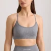 FlexiRib Scoop Neck Sports Bra in Grey Melange