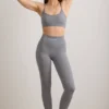 FlexiRib Scoop Neck Sports Bra in Grey Melange