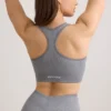 FlexiRib Wide Strap Sports Bra in Grey Melange