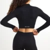 FlexiRib Zip-Up Cropped Jacket in Black