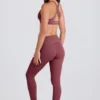 Foldover Mid-Rise Stirrup Leggings in Acai
