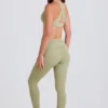 Foldover Mid-Rise Stirrup Leggings in Matcha