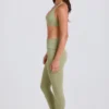 Foldover Mid-Rise Stirrup Leggings in Matcha