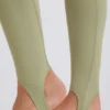 Foldover Mid-Rise Stirrup Leggings in Matcha