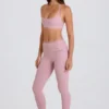 Foldover Mid-Rise Stirrup Leggings in Mauve