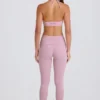 Foldover Mid-Rise Stirrup Leggings in Mauve