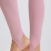 Foldover Mid-Rise Stirrup Leggings in Mauve