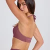 Four-Way Stretch Scoop-Neck Halterneck Sports Bra in Acai