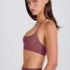 Four-Way Stretch Scoop-Neck Halterneck Sports Bra in Acai