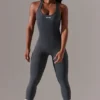 Full Length Cut-Out Jumpsuit in Grey