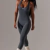 Full Length Cut-Out Jumpsuit in Grey