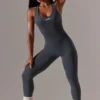 Full Length Cut-Out Jumpsuit in Grey
