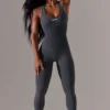 Full Length Cut-Out Jumpsuit in Grey
