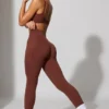 Full Length Leggings with Pockets in Brown