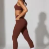 Full Length Leggings with Pockets in Brown