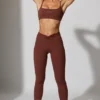Full Length Leggings with Pockets in Brown