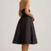 Gabrielle Strapless Corset Midi Dress in Black