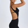 Gaia Cut-Out A-Line Mini Dress in Black