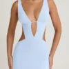 Gaia Cut-Out A-Line Mini Dress in Periwinkle Blue