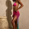 Gelato Ruched Midi Sarong in Green Multi