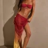 Gelato Ruched Midi Sarong in Yellow Multi