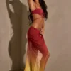 Gelato Ruched Midi Sarong in Yellow Multi