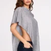 Ghalia Sheer Jersey Poncho in Grey