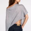 Ghalia Sheer Jersey Poncho in Grey