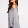 Ghalia Sheer Jersey Poncho in Grey