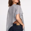 Ghalia Sheer Jersey Poncho in Grey