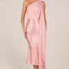 Giada Scarf-Detail Midaxi Dress in Blush Pink