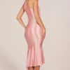 Giada Scarf-Detail Midaxi Dress in Blush Pink
