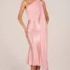Giada Scarf-Detail Midaxi Dress in Blush Pink